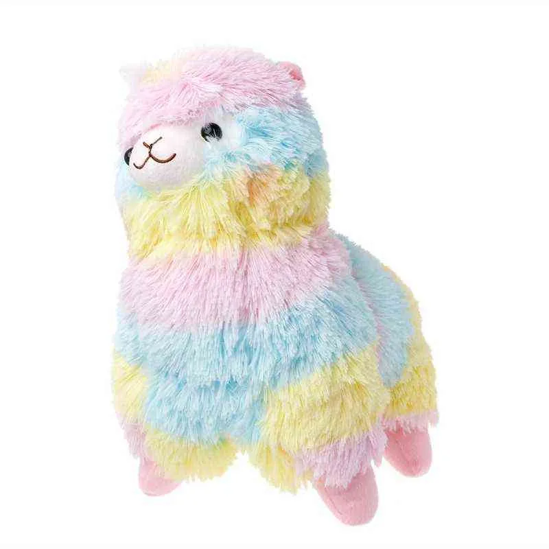 Arco-íris alpaca de pelúcia brinquedo lama boneca algodão peludo animal brinquedos y211119