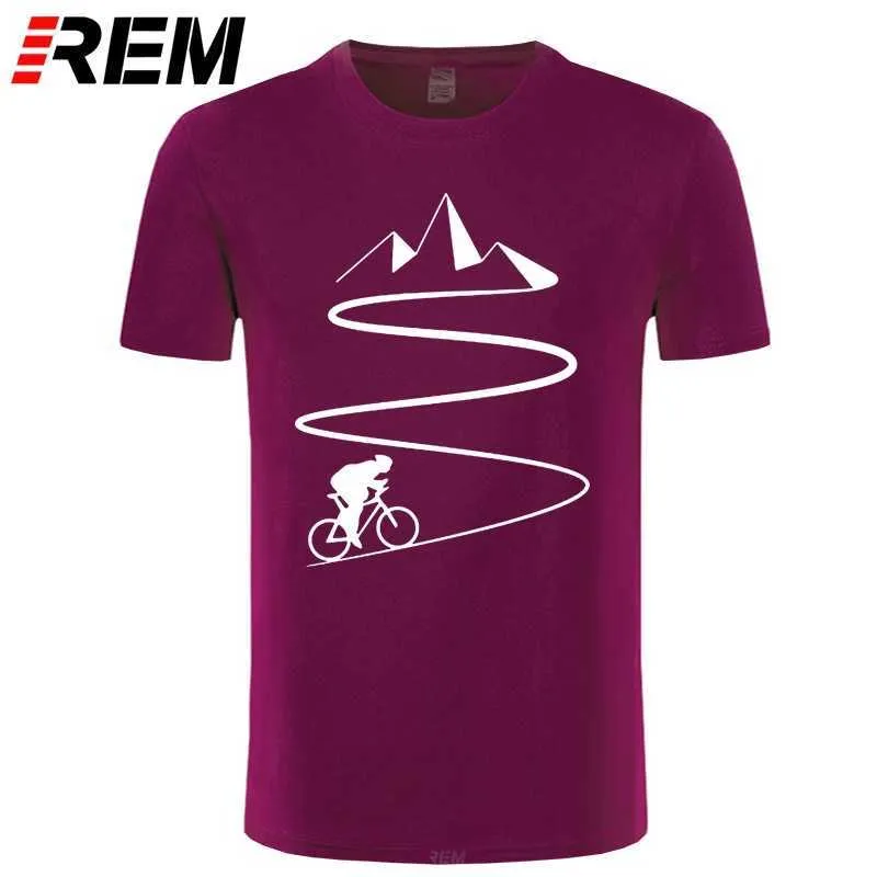 Mountain Bike Heartbeat Funny Biker T Shirt Plus Size Custom Short Sleeve Men's Bicycle Cycling T-shirt Fashion Family Cotton 210707