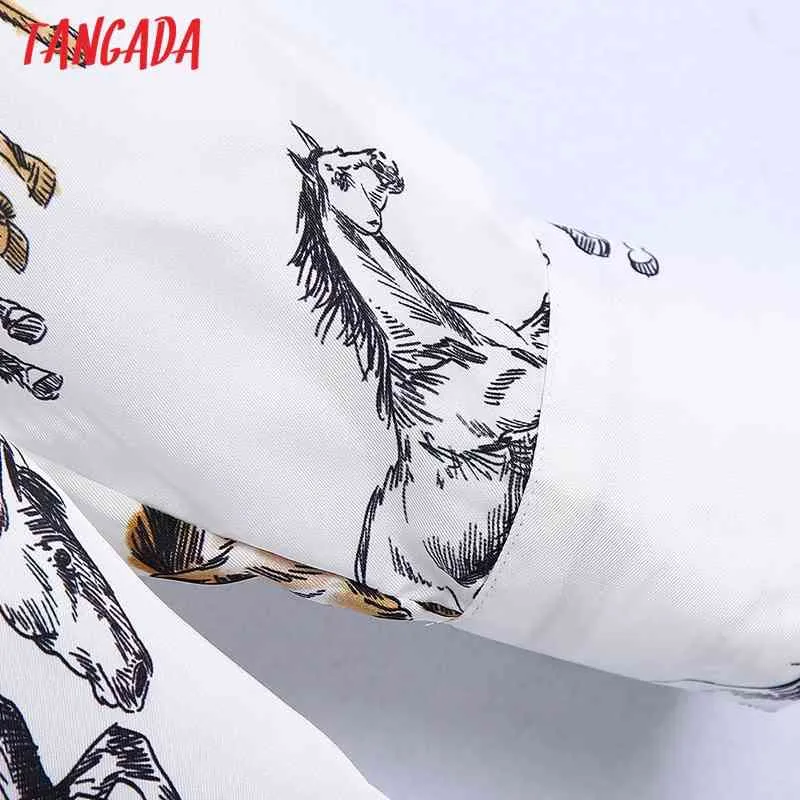 Frauen Animal Print Weißes Hemd Blusen Vintage Langarm Weibliche Casual Shirts Blusas Chic Tops BE340 210416