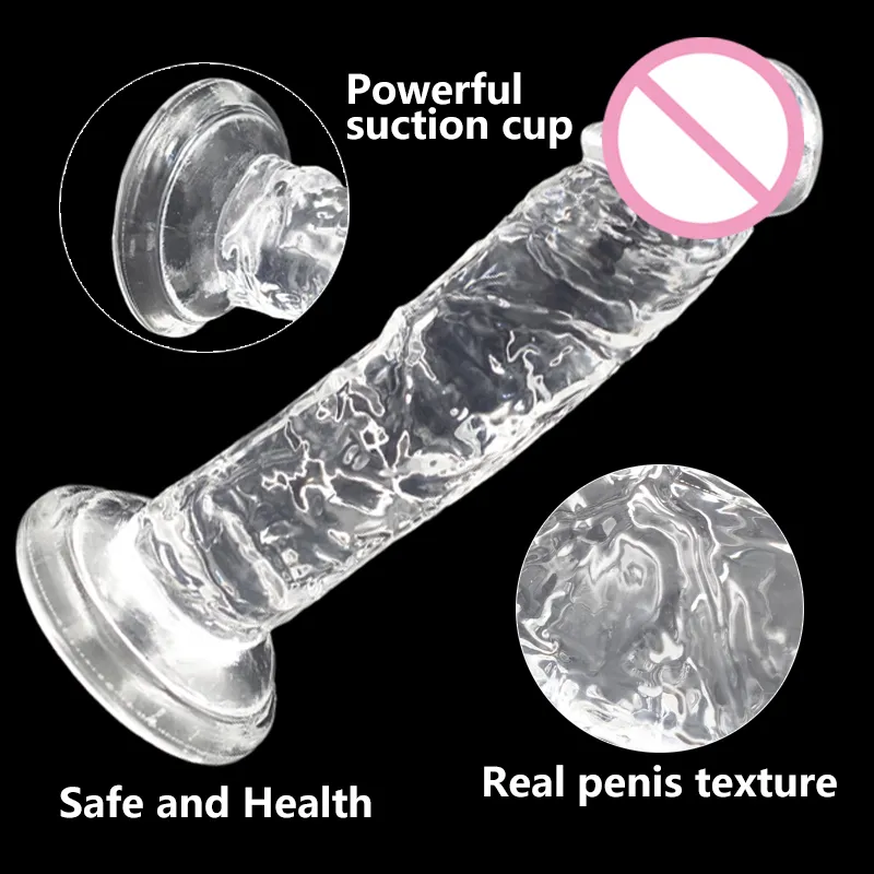 Nxy seksproducten dildo's kristal transparante dildo zachte realistische penis sterke zuiggelei lul anale kont plug erotisch spel voor dames nep dick s 1216