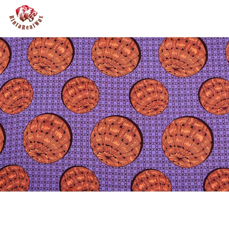 Bintarealwax vente en gros moins cher Polyester tissu fond violet femmes fête matériel Ankara Pachwork tissus FP6132
