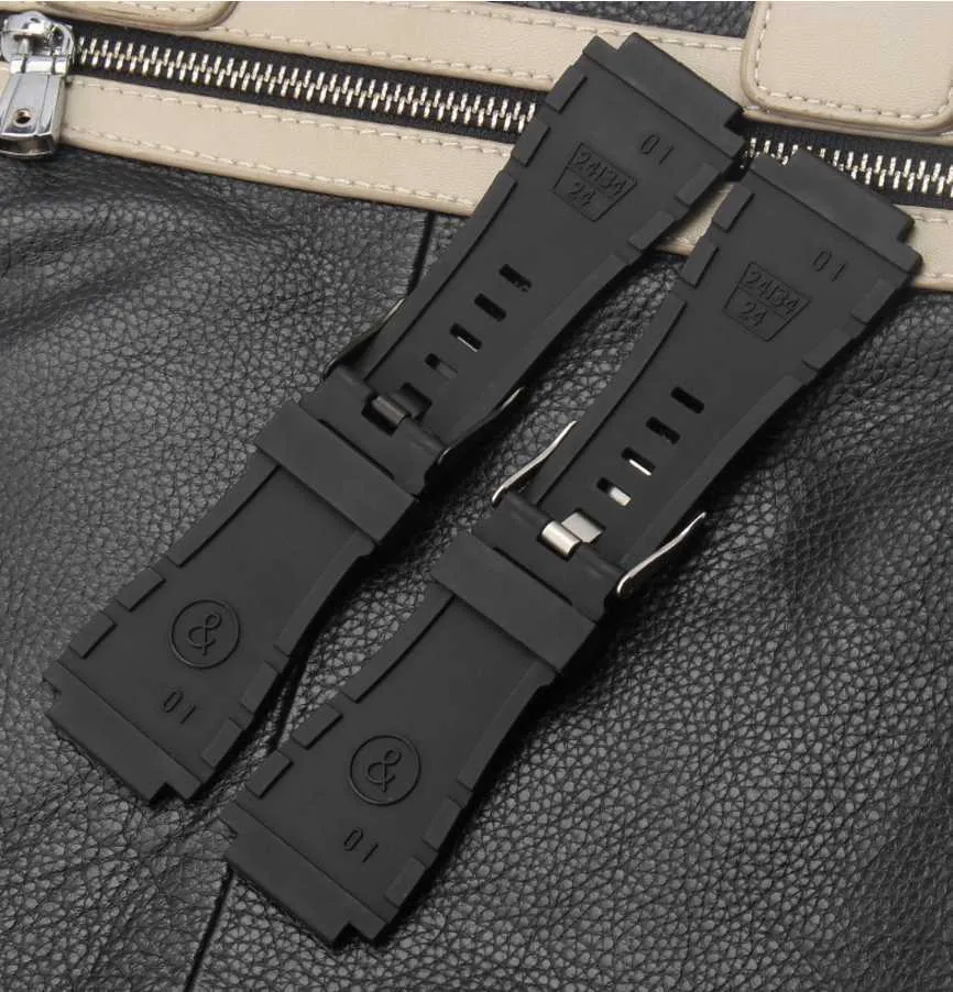 Breta 34 * 24 mm konvex silikongummi klockarmband för Bell Series Br01 Br03 Herrarmband Armband Bälte Ross H0915