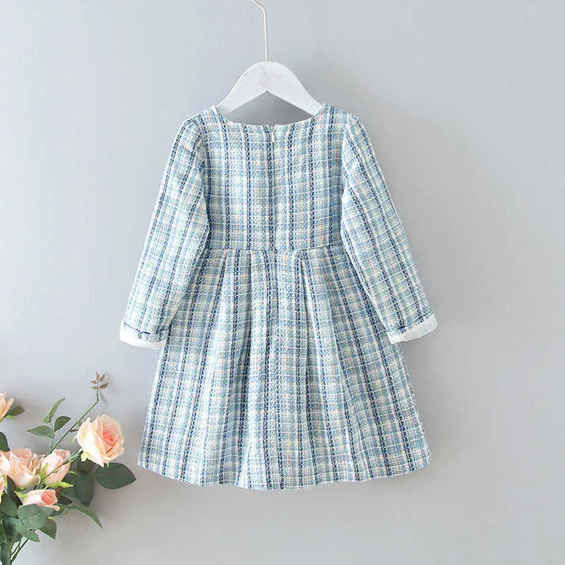 Bear Leader Filles Sweet Plaid Party Robes Mode Enfants Élégant Princesse Robes Bébé Fille Mignon Costumes De Mariage Vêtements 210708