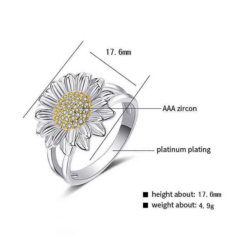 Anello Jewerly di moda le donne Anelli di barretta della festa di fidanzamento dell'ornamento della pietra preziosa di zircone a forma di fiore all'ingrosso G1125