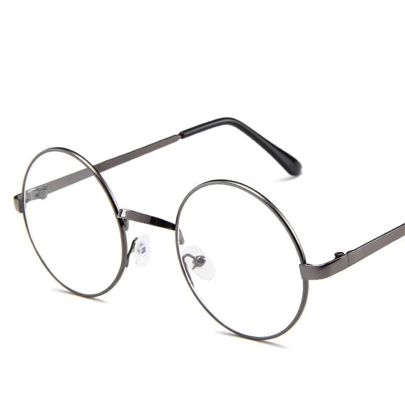 Lunettes de soleil de mode Cadres 2021 Vintage Retro Metal Frame Clear Lens Lunettes Nerd Geek Lunettes Lunettes Noir Surdimensionné Rond Cir239z