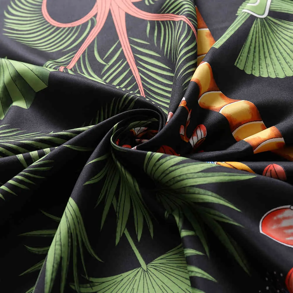 LESIDA marque de luxe Design palmier hiver carré 130 cm sergé foulard en soie femmes foulard foulards pour dames châle
