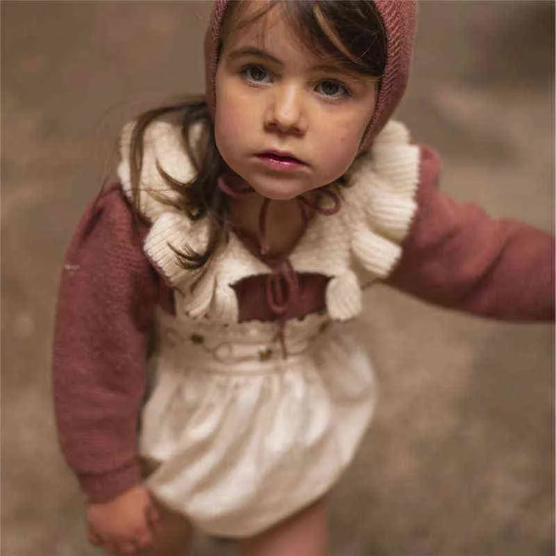 EnkeliBB marque enfant en bas âge fille hiver pulls beaux pulls en tricot col claudine Style Vintage enfants à manches longues hauts 211201