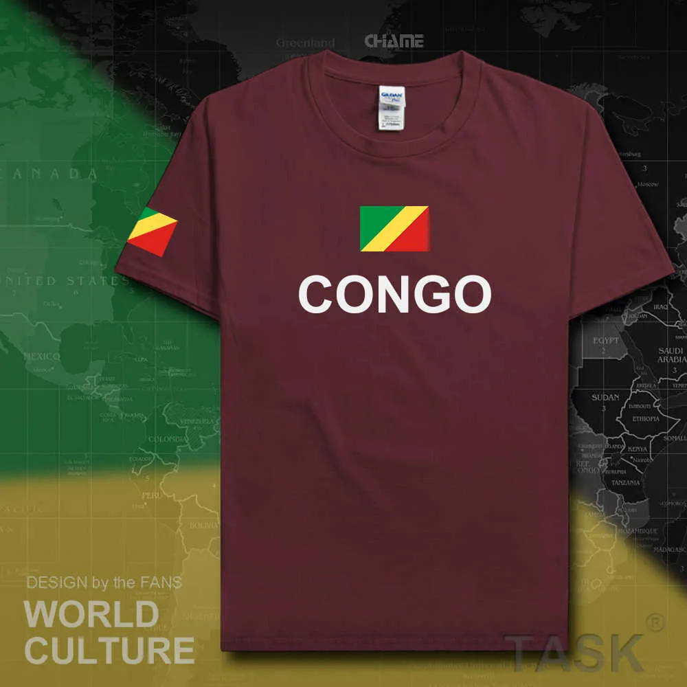 Kongo Republika Mężczyzna T Shirt Koszulki Nation Tshirt Team Bawełniane T-Shirt Siłownie Odzież Tees Country Sporting COG Congulese X0621