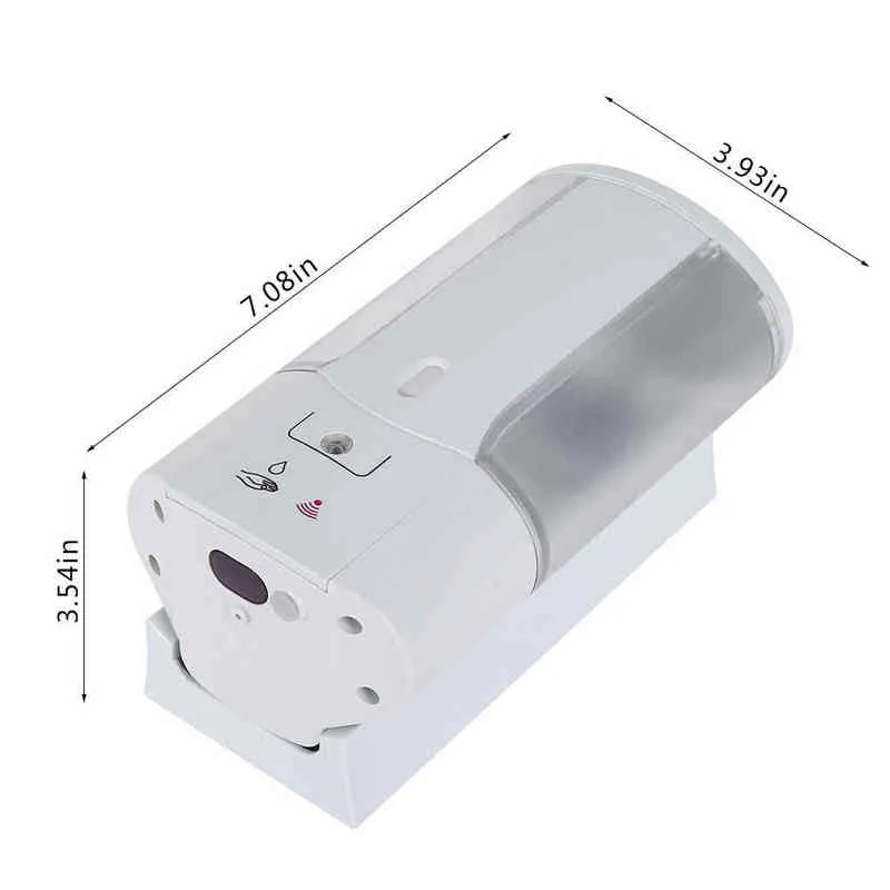 Distributeur de savon de 450 ml ménage mural infrarouge induction intelligente automatique désinfectant pour les mains liquide 211206