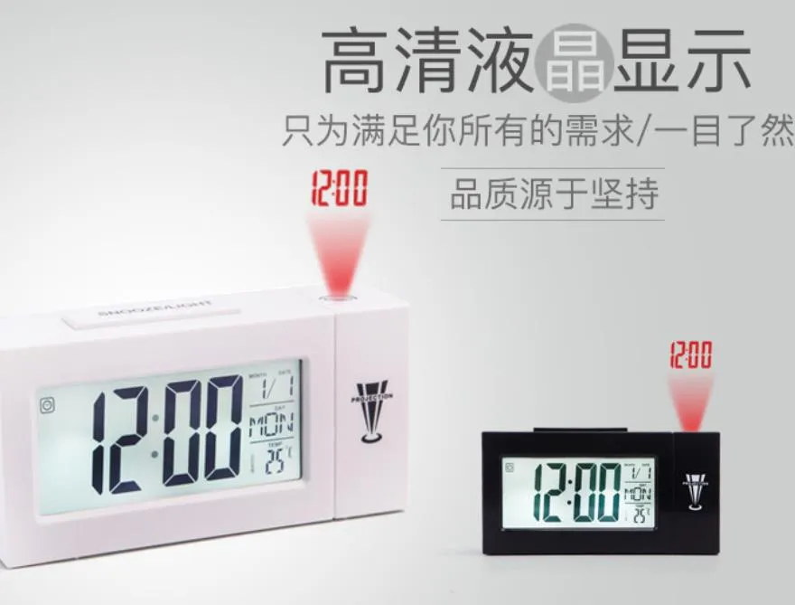 Andra tillbehörsklockor Dekor Hem Garden Drop Delivery 2021 Digital Projector Alarm FM Radio Clock SN Timer LED Display Wid231G