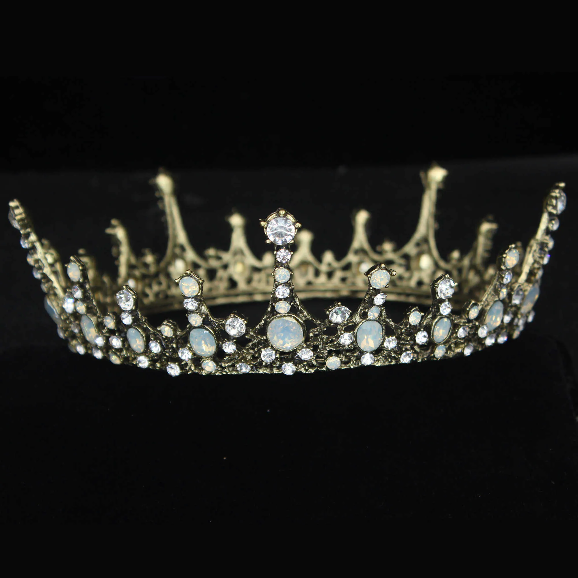 Vintage Cristal Rainha King Tiara Coroa Nupcial Barroco Diadem para Mulheres Pageant Prom Headpiece Cabeça de Casamento Jóias Acessórios X0625
