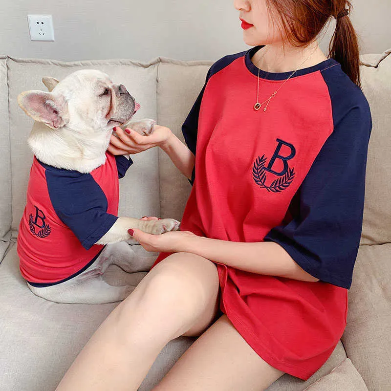 Patchwork Pet Köpek Gömlek Yavru Kıyafet İlkbahar Yaz Köpek Giysileri Pet Eşleştirme Giysileri Köpekler için Fransız Bulldog Ropa Perro Pet Coat 211007