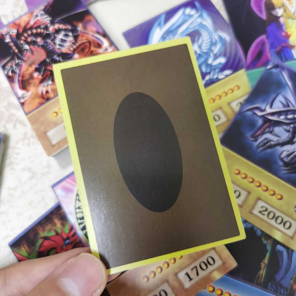 100 adet Yu-Gi-Oh Anime Tarzı Kartları Mavi Gözler Koyu Büyücü Exodia Dikilitaş Slifer Ra Yugioh DM Klasik Proxy DIY Kart Çocuklar Hediye X0925