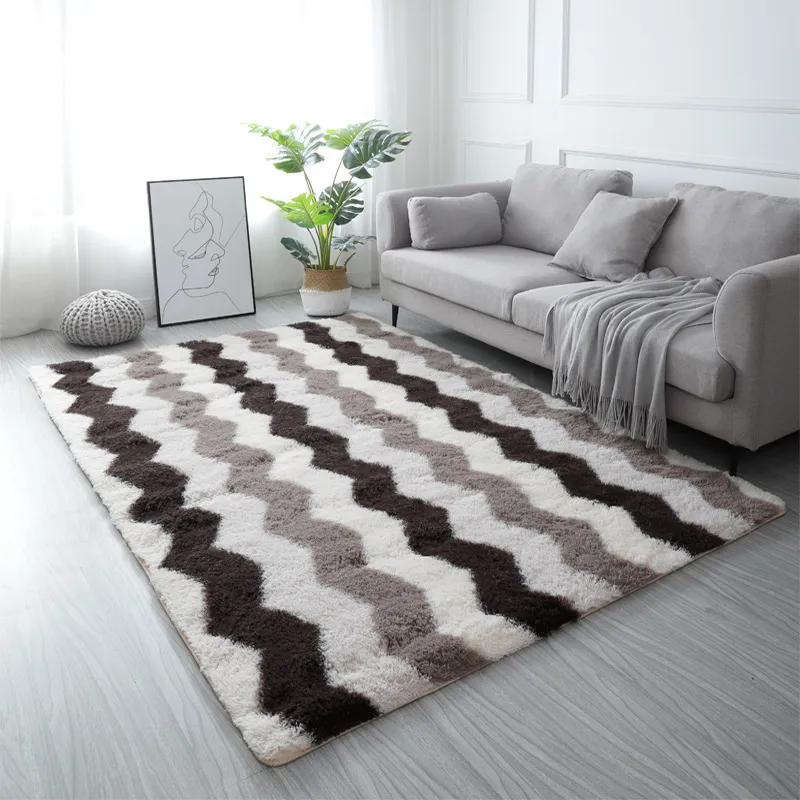 Tapetes grandes para a moderna sala de estar de cabelos longos tapete de lounge no quarto decoração peluda de piso macio nórdico Mats8271361