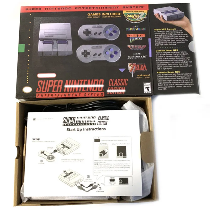 Super Mini Nostalgic Host Console di gioco 21 Videogiochi TV Lettore portatile SNES 16 Bit Gamesole con scatole al dettaglio3132689