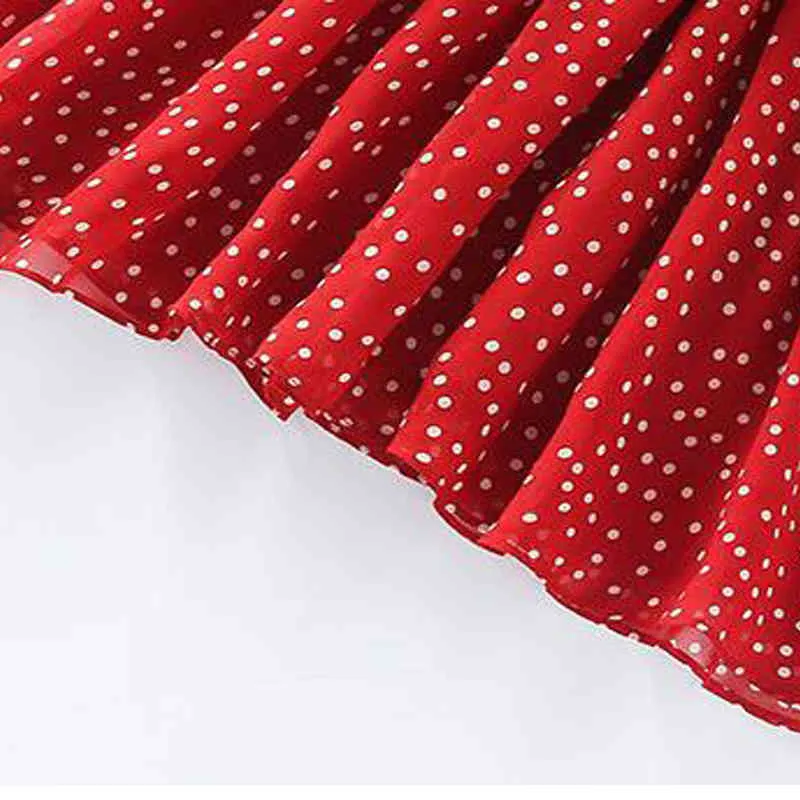 Mädchen Kleid Sommer ärmellos Chiffon Polka Dot Prinzessin Mädchen Kinder Kleidung 210515