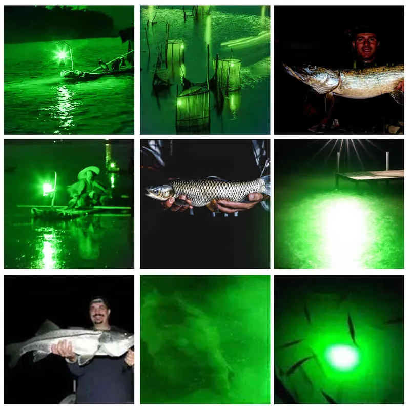 12V 20W 126 LED Green Green Underwater Sommergibile Night Fishing Light Lampada Fish Finder Lampada attira i gamberi lampada krill di calamari 22011091091