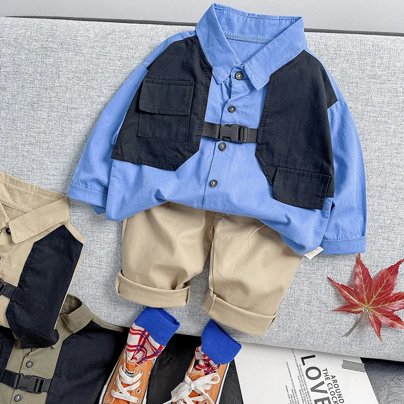 Automne enfants bébé garçons vêtements mode denim veste haut pantalon / ensembles infantile enfants vêtements décontractés hiver enfant en bas âge survêtements 220212