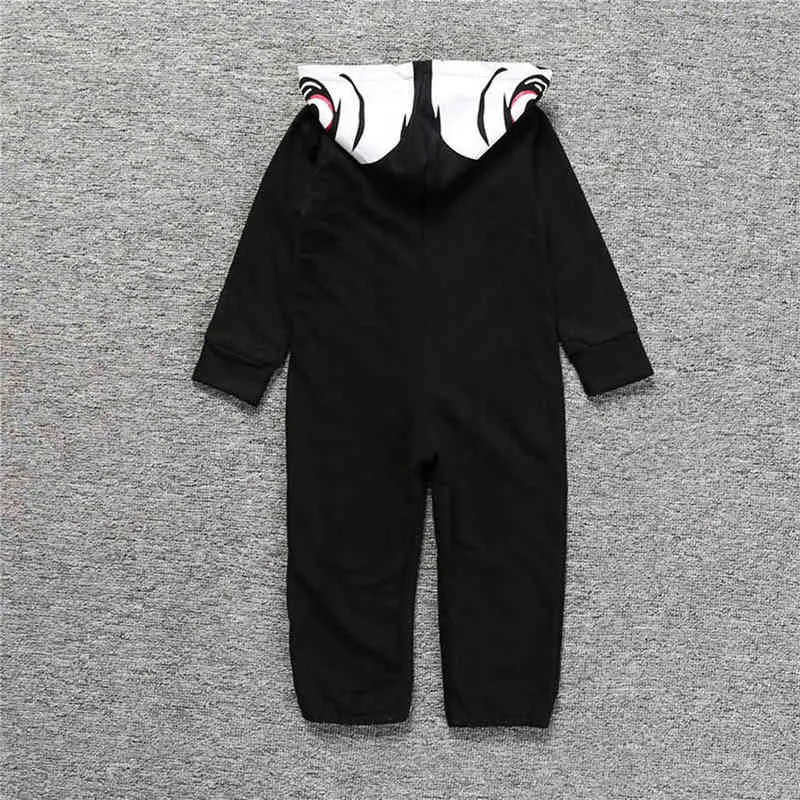 Halloween kostym född baby pojke flicka skelett rompers långärmad jumpsuit kläder cosplay spädbarn 211229