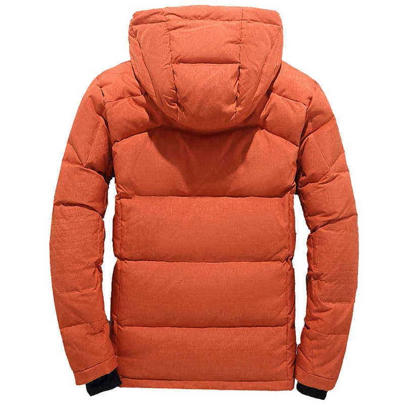 Mäns Vinter Vit Duck Down Jacket Oversize Padded Parkas Hooded Outdoor Tjock Varm Snö Outwear Coats Plus Storlek 4xl 211214