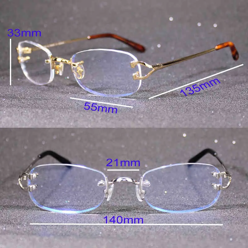 Quadro de óculos claros para ler computador de computador e homens Carter Eyewear na moda sem aro transparente decoração acessórios