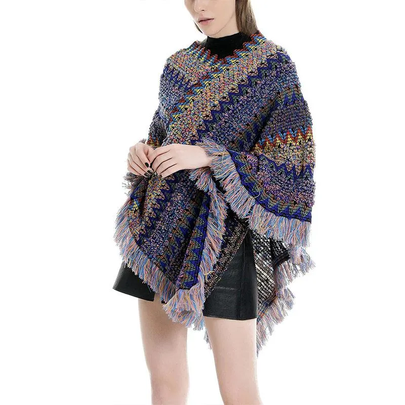 Szaliki boho frędzlone poncho cape szale obejmują damski płaszcz eleganckie topy na wiosenną zimę jesień tc21242W