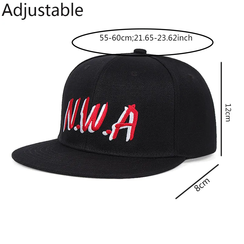 Nowy przylot NWA haft męski baseball czapka płaska grzbiet Hiphop Hat Regulowanego Snapback Hat Womens Baseball Hat7372378