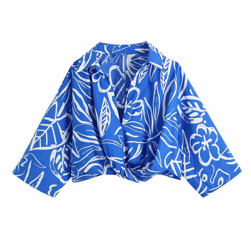 Za Draped Print Mini Skirt Women High Waist Ruching Summer Skirts Fashion Button Up Asymmetric Hem Woman Vinatge Blue Skirt 210602