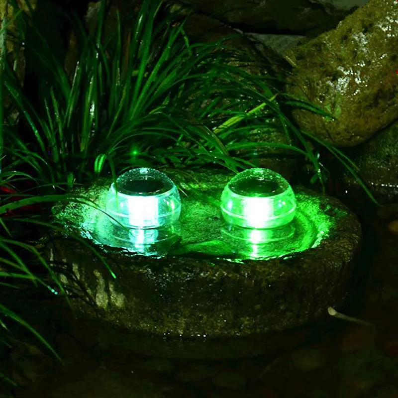 حمام سباحة ضوئي تحت الماء مصابيح LED مصابيح مقاومة للماء 7 ألوان RGB تغيير LEDs العائمة الإضاءة الشمسية مصباح البركة الصيد تعمل بالطاقة الشمسية D292T