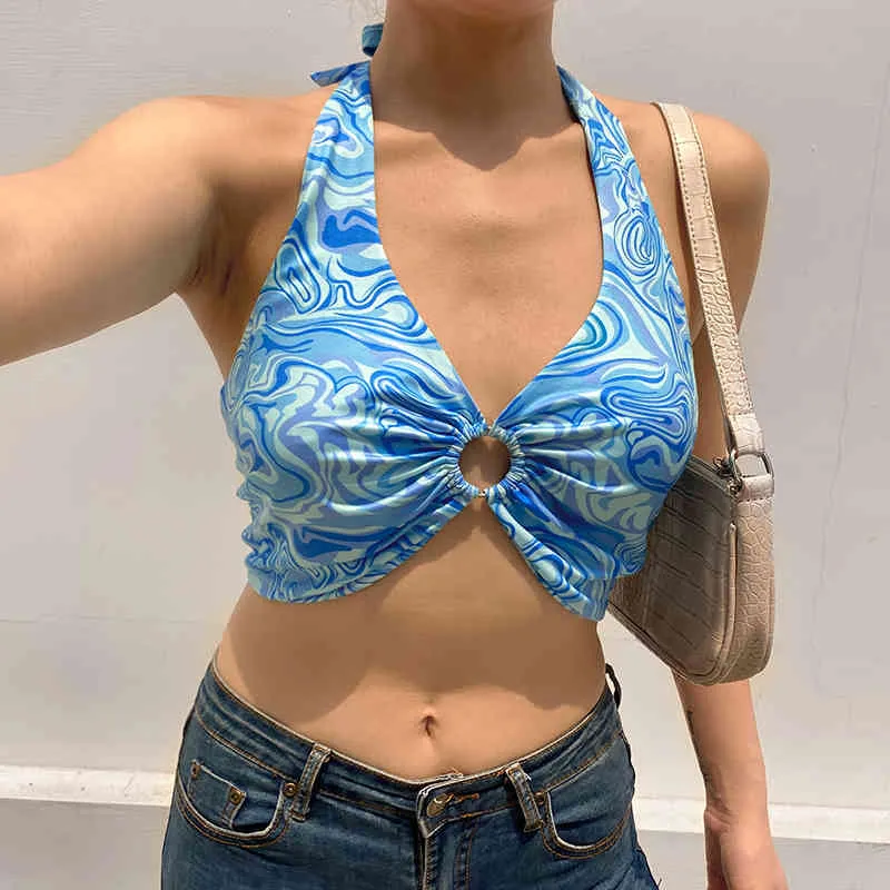 Braunes süßes Herz-Druck-Bustier-Y2K-Crop-Top für Frauen, neuer Sommer, ästhetisch, Kawaii, rosa, ärmellos, rückenfrei, Krawattenhalter, Camis 210415