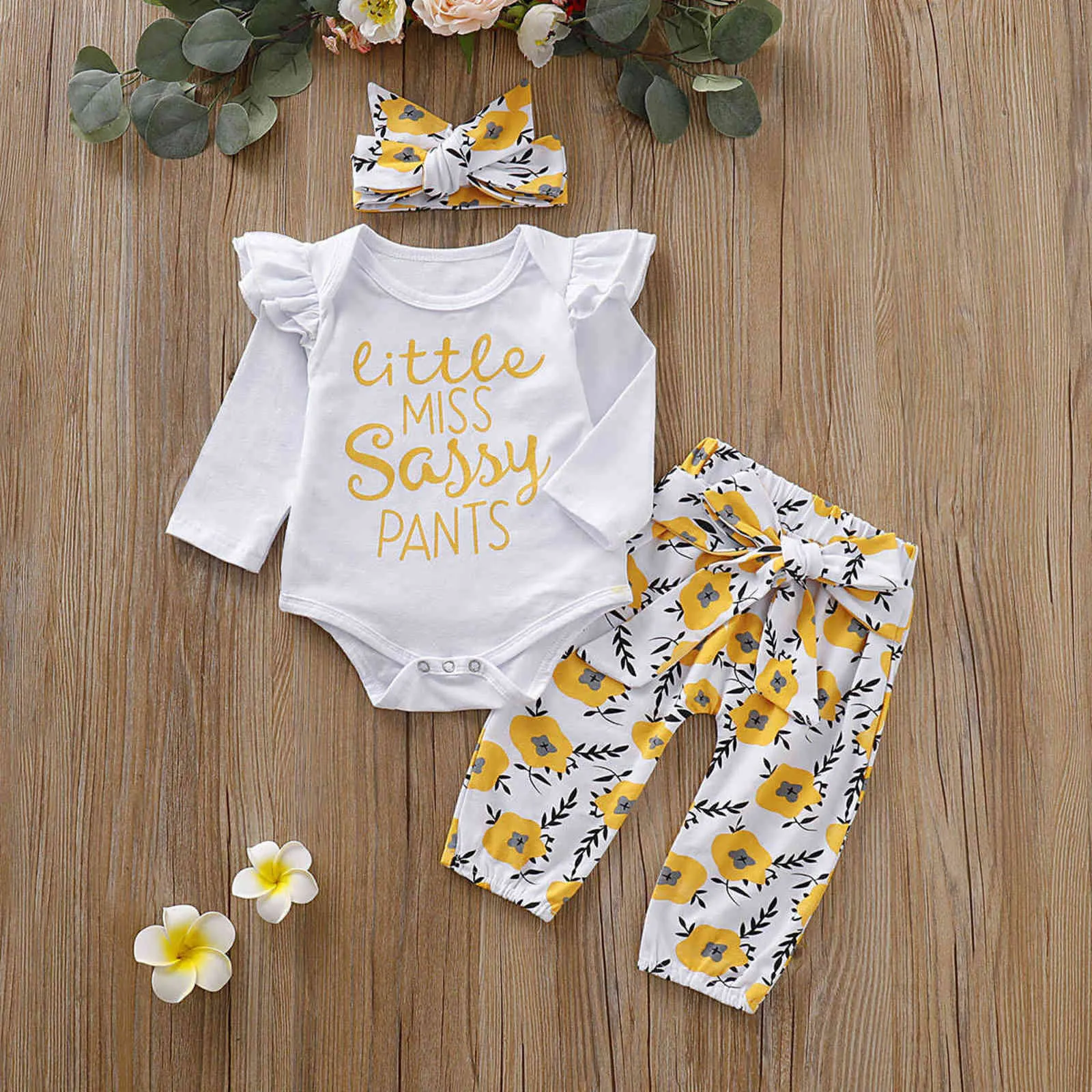 Fall Winter born Baby Girl Clothes Lounge Set Long Sleeve Romper outfit Bodysuit Floral Pants Headband 6 12 18 Month Bow 21116586904