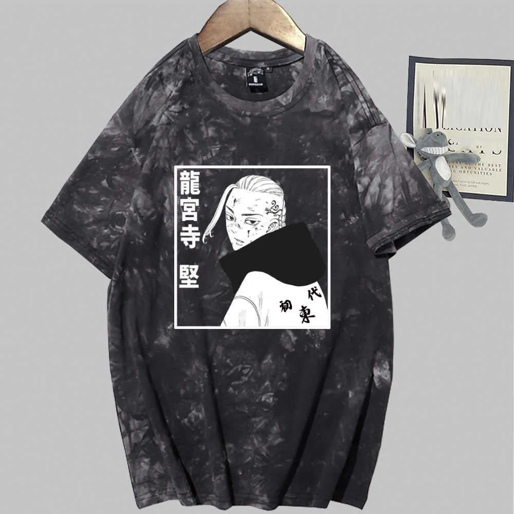 Tokyo Revengers Stampa Moda Manica corta Girocollo Tie Dye T-shirt Unisex Autunno Y0809