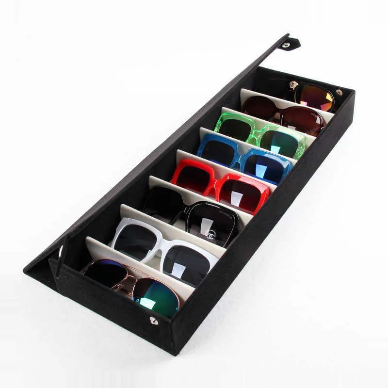 8 Grids Storage Display Siostro skrzynki dla okularów okulary przeciwsłoneczne Kieliszek przeciwsłoneczny Biżuteria z szafką 48 5x18x6cm 210914310z