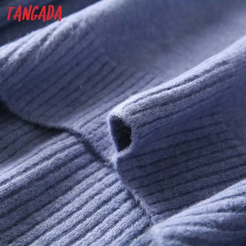 Tangada Winter Vrouwen Oversized Dikke Warme Sweater Gebreide Pullover Turtleneck Hoge Kwaliteit Jumper AI38 210914