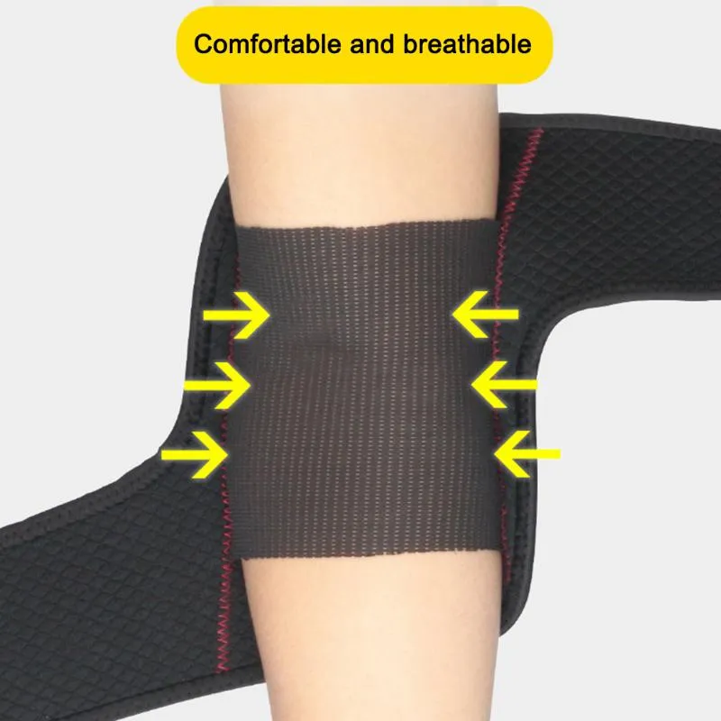 Elbow knäskydd 1 st sportsäkerhetskomprimering arm ärm elastisk stag bandage justerbar tennis absorbera svett stöd vakt235p