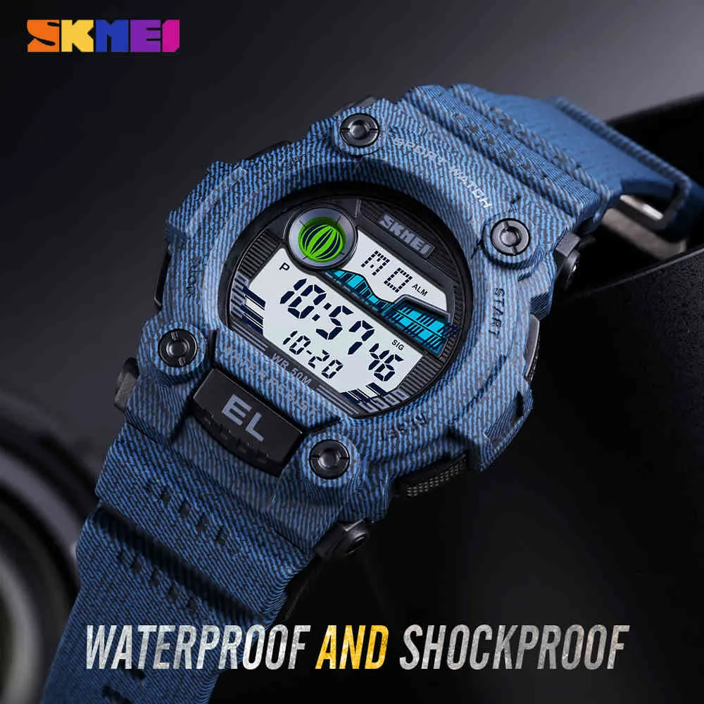 Digital Men's Watches SKMEI Sport FitnElectronic Chronograph Clock LED Waterproof Male Wristwatch With Box Relogio Masculino 182J