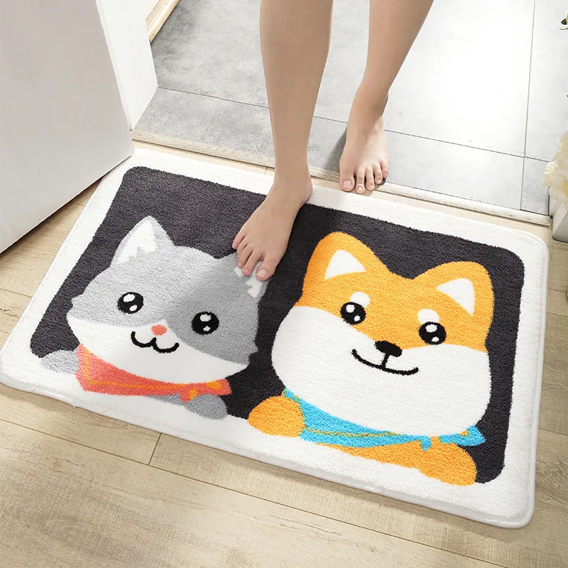 Panda forme microfibre tapis de bain Super doux absorbant salle de bain porte tapis tapis chambre cuisine antidérapant tapis de sol 210401