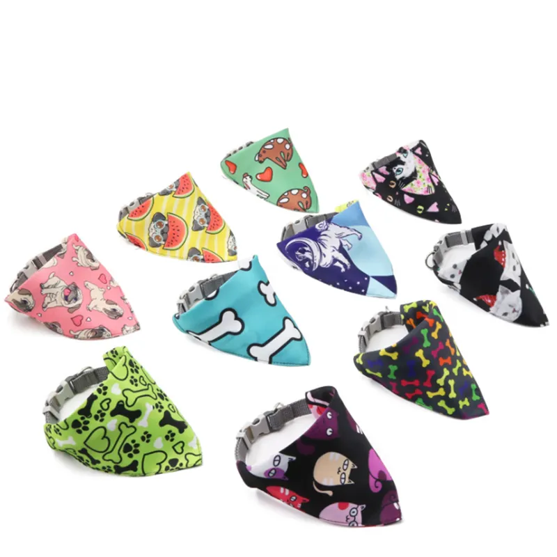 Verstelbare hondenkraag katoenen wasbare cartoon bandana's strikbanden Huisdier sjaal voor puppy kittens accessoires