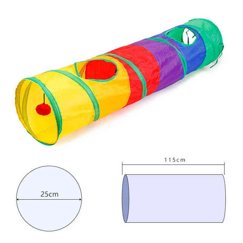 Praktischer Katzentunnel, zusammenklappbares Haustierrohr, zusammenklappbares Spielspielzeug für drinnen und draußen, Kätzchen-Welpenspielzeug für Puzzle, Training, Verstecken, Training 211122