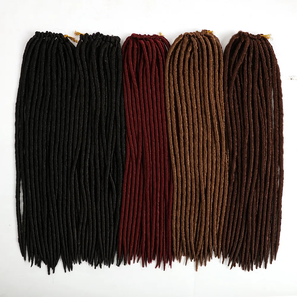 18inch 120g/pack Faux Locs Synthetic Braiding Hair Extensions Afro Hairstyles Soft Dreadlock Brown Black Crochet Braids