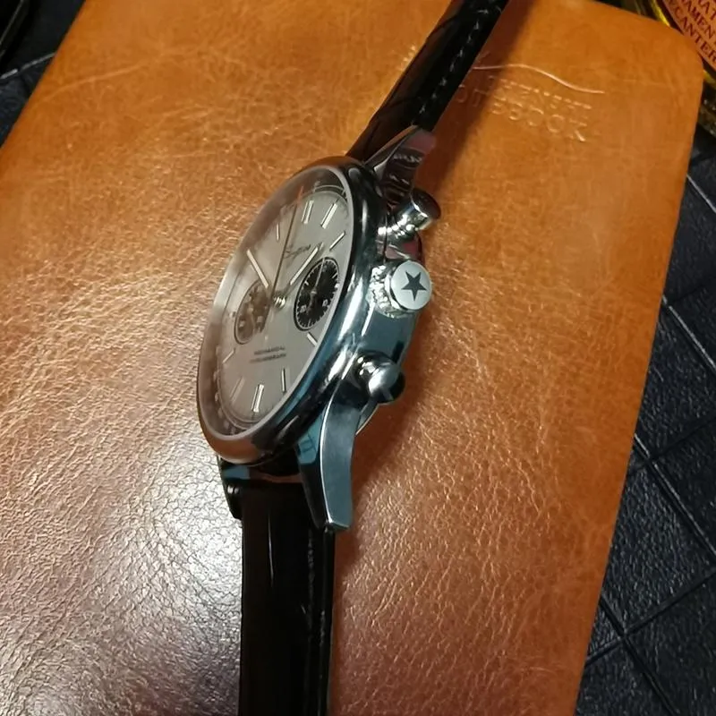 Sugess Mechanical Chronograph Watch 40mm Dial Stainless Steel äkta Seagull ST1901 SAPPHIRE FÖR MEN HANDLEWATCHES218F