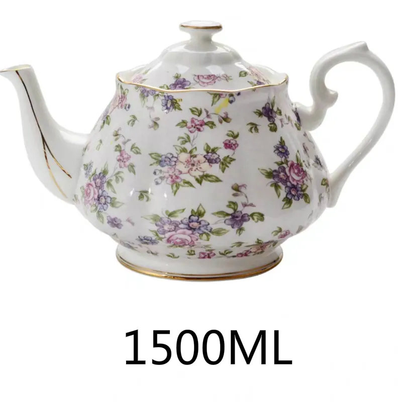 Conjunto de bule de chá de cerâmica óssea china adorável bule de porcelana de grande capacidade para presente de casamento283L