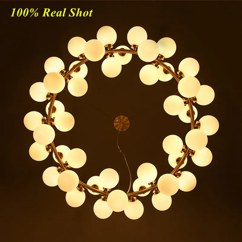 Modern Gold 25 15 45heads Magic Bean Glass G4 Pendant Lamp DNA Molecular Glass Ball Glass Pendant Light294w