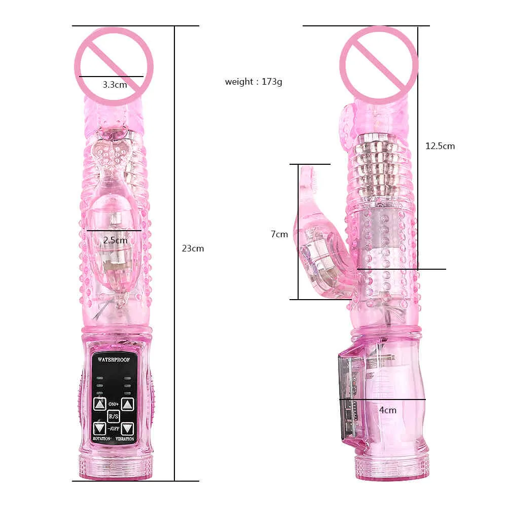 Yutong Coelho Vibrador Realista Vibrador Pênis Vibrador Clitóris Estimular Massageador Transparente Rotating Bead Feminino Natureza Brinquedo Para 5853119