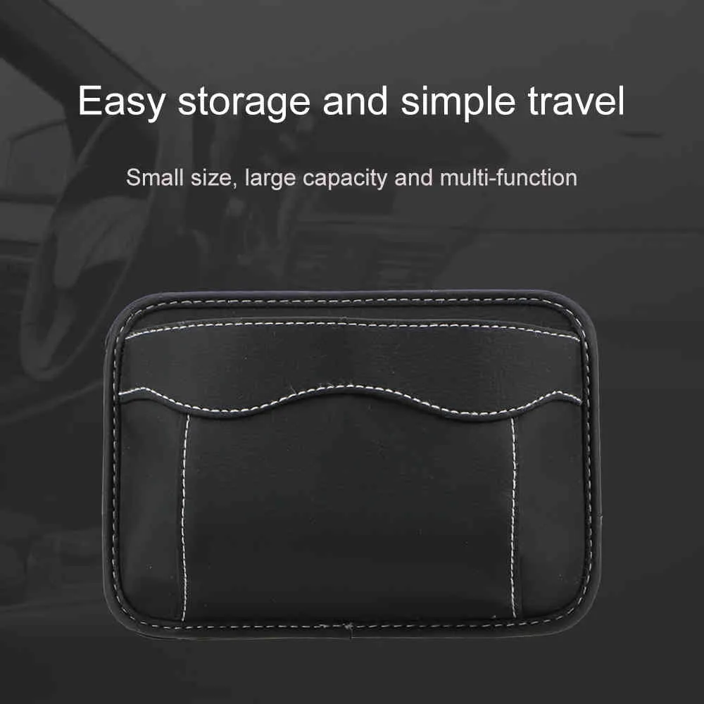 Car Storage Box PU Leather Car Pouch Bags Sticky Collecting Bag Car Key Cards Mobile Phone Organizer Auto Interior Accessories2995537