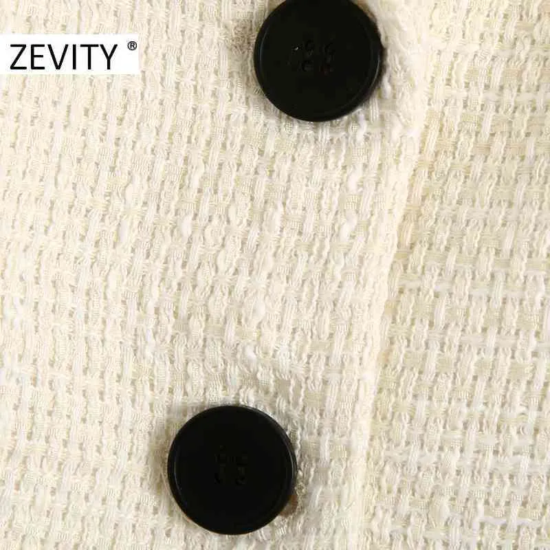 Kobiety Elegancki Solid Tweed Wełniany Płaszcz Kobiet Z Długim Rękawem Czarne Przyciski Znosić Płaszcze Casual Chic Kurtka Topy CT588 210420