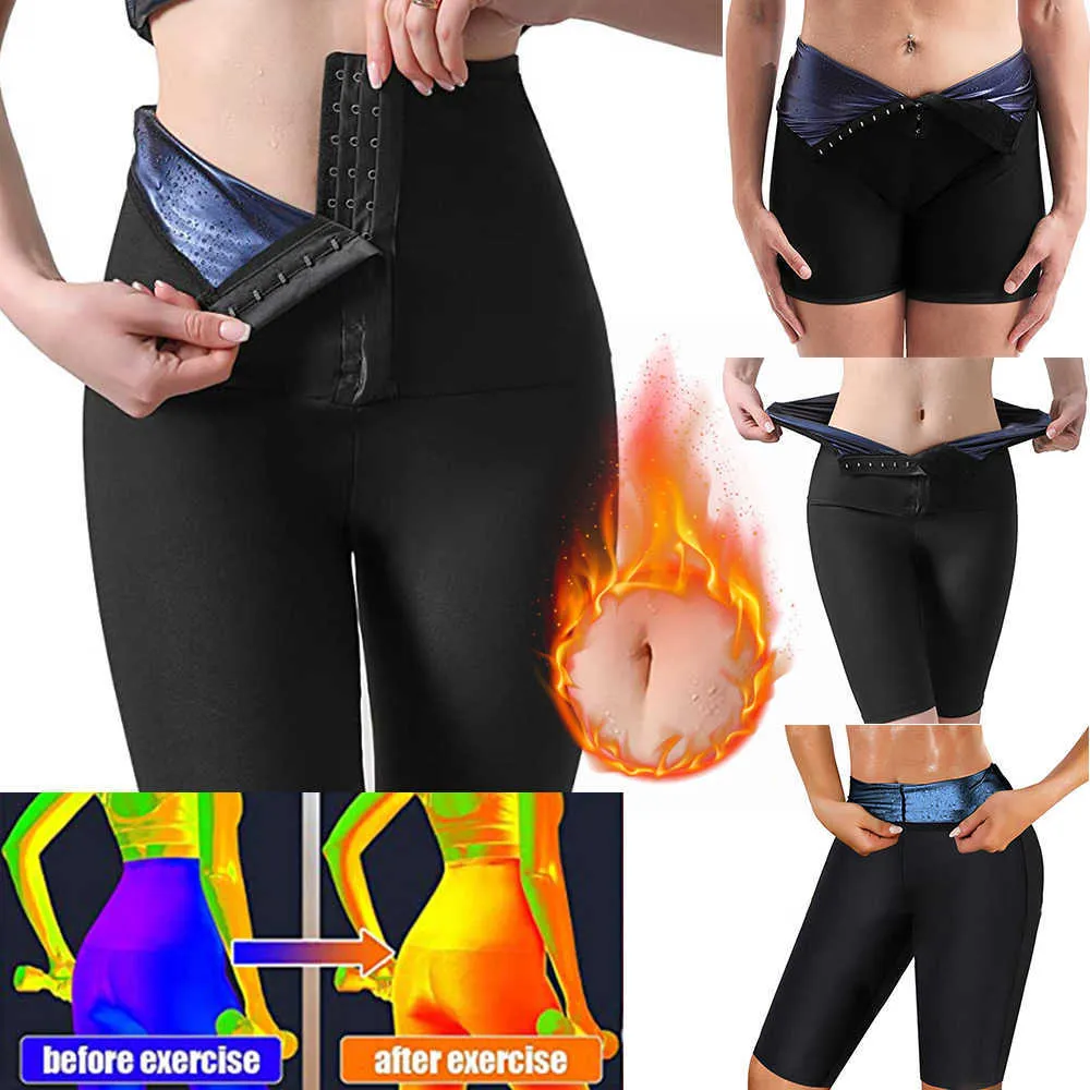 Slipje shorts voor vrouwen shaper afslanken broek push-up voor billen houding terug corset hoge taille slips zweet sauna broek q0801