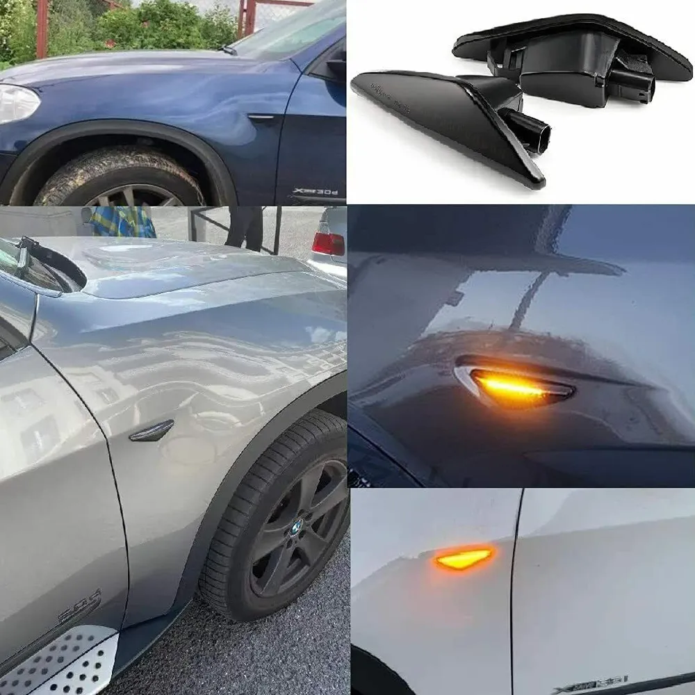 Nouveau 2 pièces lampe de signalisation de voiture pour BMW X5 E70 X6 E71 E72 X3 F25 fumée dynamique coulant LED marqueur latéral Signal lumineux clignotant séquentiel La254V