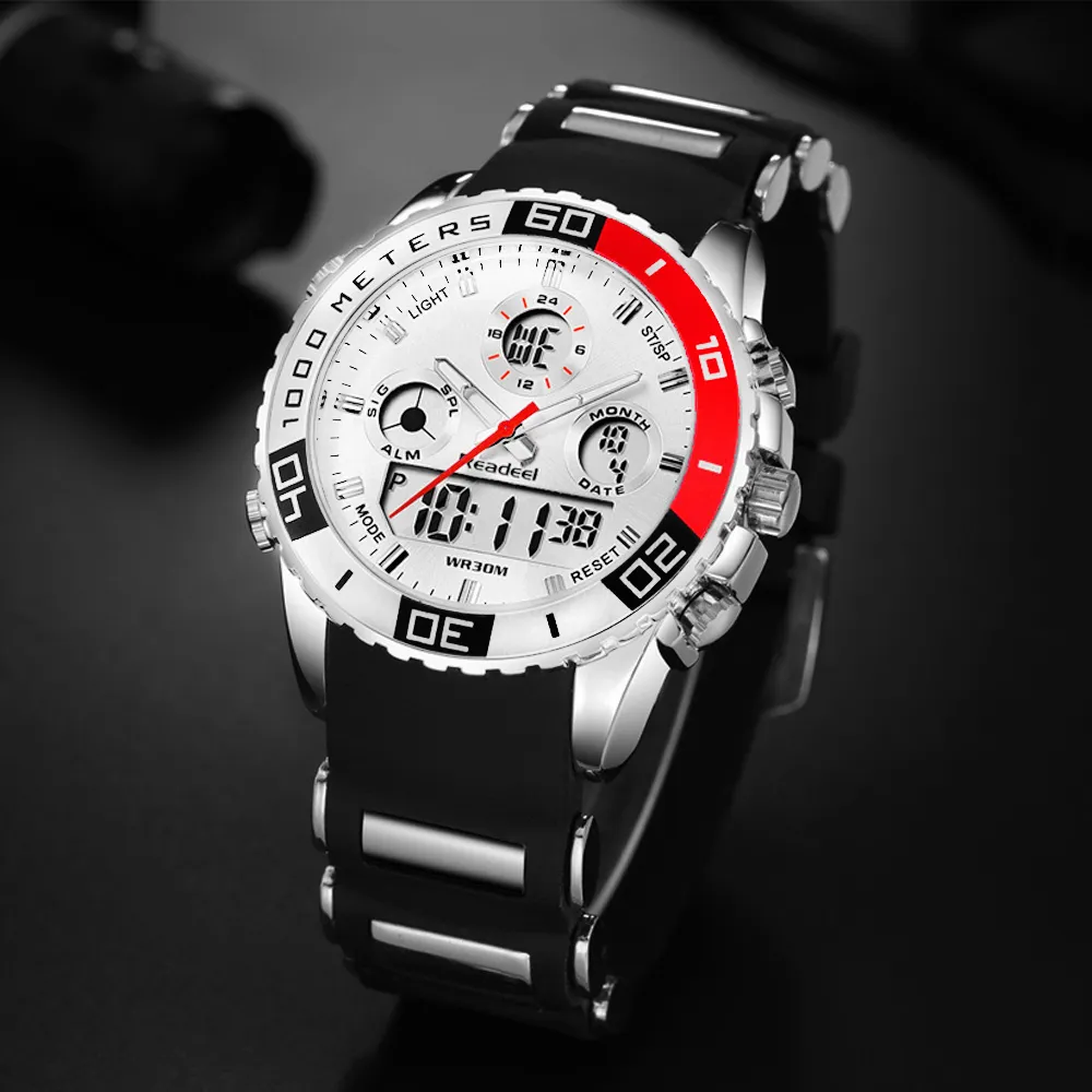Top Marke Luxus Uhren Männer Gummi LED Digital herren Quarzuhr Mann Sport Armee Militär Armbanduhr erkek kol saati 21040317E