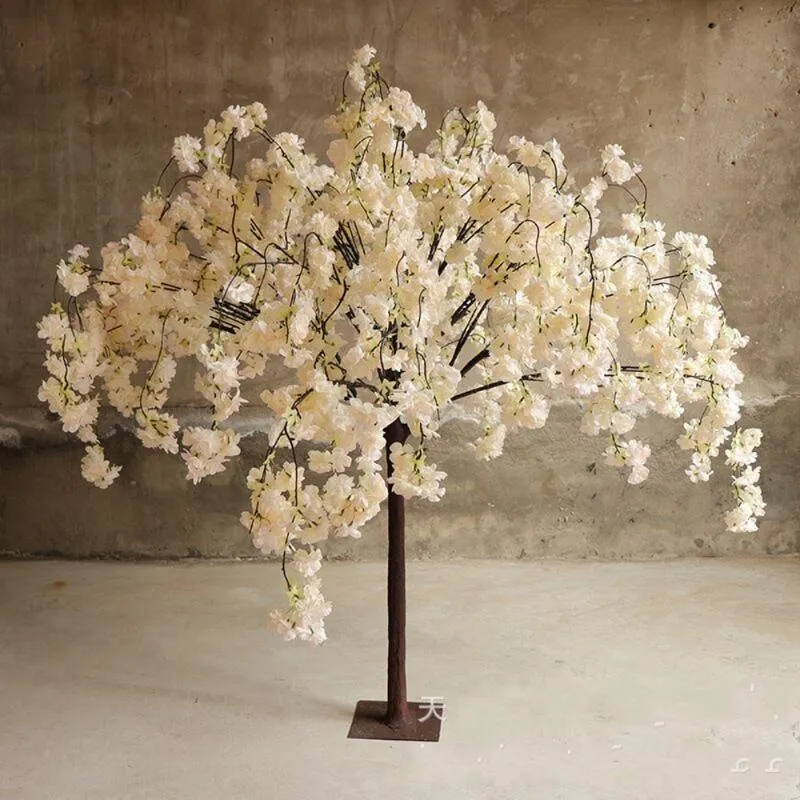 装飾的な花の花輪1 2m高さの人工桜のシミュレーション偽桃の願い樹木アート装飾品と結婚式センター289E